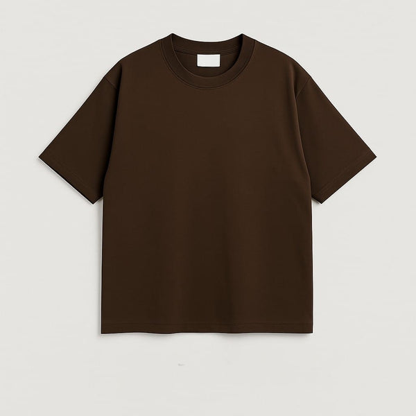 PLAIN BROWN DROP SHOULDER UNISEX TEE