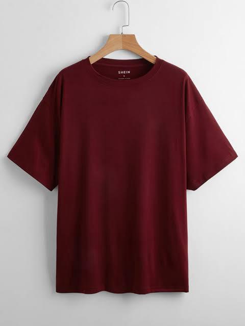 PLAIN MAHROON DROP SHOULDER UNIISEX TEE
