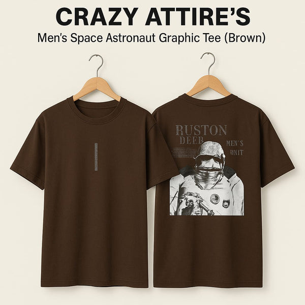 Men's Space Astronaut Graphic Tee (Brown)